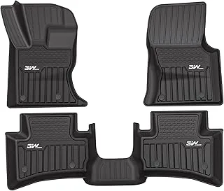 3W Floor Mats Compatible for Range Rover Velar 2017-2023 TPE All Weather Custom Fit Floor Liner for Range Rover Velar1st and 2nd Row Full Set Car Liners Black