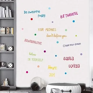 BPA® Inspirational Quotes Wall Decal, Motivational Phrases Sticker Classroom Decoration, Positive Attitude Sayings for Window Cling Bedroom Decor (3 Sheet Multicolor Decals)