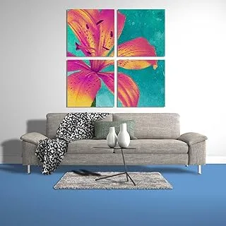 Wanderfull Flowers Color Variation And Shading, Canvas wall art, Multicolour, Canvas, 4 Pieces, 50 x 50 By(BPA®)