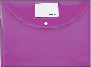 Atlas Document Bag with Card and Button, Full Size, Purple