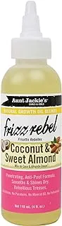 Aunt Jackie's Natural Growth Oil Frizz Rebel, Enriched With Coconut & Sweet Almond Extracts, 4oz (118ml)