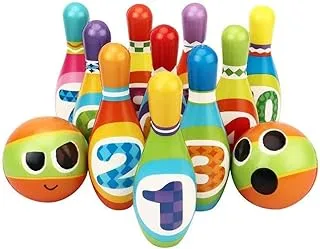 COOLBABY Kids Bowling Set - with 10 Bowling Pins & 2 Balls,Educational Early Development Indoor & Outdoor Games Set for Toddlers,Bowling Pins Random Color