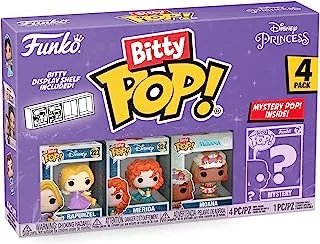 Funko Bitty Pop! Disney Princess - Rapunzel, Merida, Moana and A Surprise Mystery Mini Figure - 0.9 Inch (2.2 Cm) Collectable - Stackable Display Shelf Included - Gift Idea - Party Bags Stocking