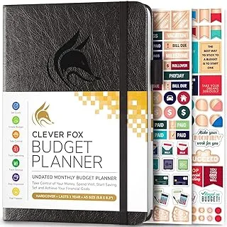 Clever Fox Budget Planner - Expense Tracker Notebook. Monthly Budgeting Organizer, Finance Logbook & Accounts Book to Take Control of Your Money. Undated Bill Tracker, Start Anytime. A5 Size - Dark