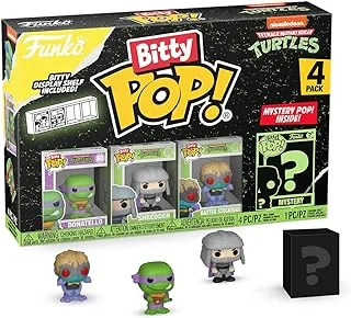 Funko Bitty Pop! Teenage Mutant Ninja Turtles - Leonardo, Michelangelo, April O’Neil and A Surprise Mystery Mini Figure - 0.9 Inch (2.2 Cm) Collectable - Stackable Display Shelf Included - TV Fans