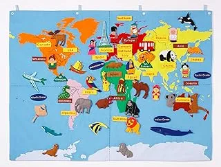 King World Map Wall Chart 67-Pieces Set