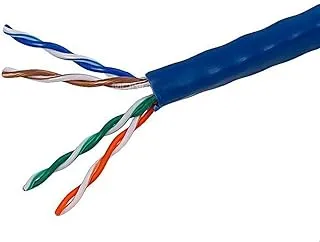 Monoprice Cat5e Ethernet Bulk Cable - Network Internet Cord - Solid, 350Mhz, UTP, CMR, Riser Rated, Pure Bare Copper Wire, 24AWG, 500ft, Blue