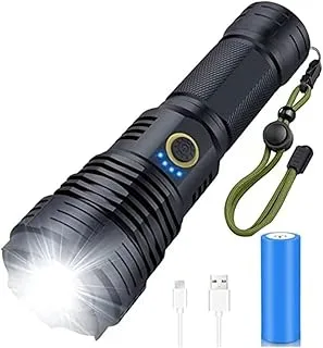 COOLBABY Flashlight LED USB Rechargeable 90000 Lumen Battery Flashlight XHP70 Super Bright Tactical Flashlight IPX7 Waterproof Zoomable Suitable For Outdoor Camping Hiking Emergency