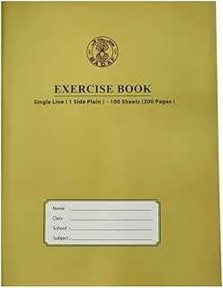 Sadaf Single Line with One Side Plain Exercise Book, 200 Pages, A5 Size, Sandal