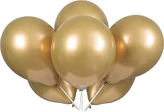 Unique 56787 Platinum Latex Balloons-11 | Metallic Gold | 6 Pcs