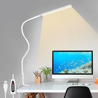 yotutun LED Desk Lamp, Swing Arm Table Lamp with Clamp, Flexible Gooseneck Task Lamp, Eye-Caring Architect Desk Light, 3 Modes 10 Brightness Levels, Memory Function Desk Lamps for Home Office, 10W