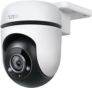 TP-Link Tapo 1080p Full HD Outdoor Pan/Tilt Security Wi-Fi Camera, 360° Motion Detection, IP65 Weatherproof, Night Vision, Cloud &SD Card Storage, Works with Alexa&Google Home (Tapo C500) White