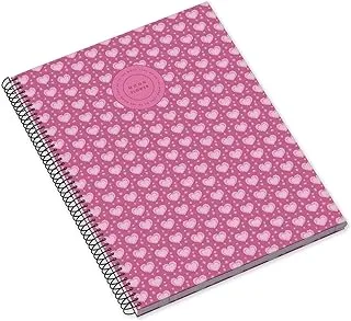 Ambar 80 Sheets 100 GSM Moon Flower Teen Hard Cover Spiral Note Book, A4 Size