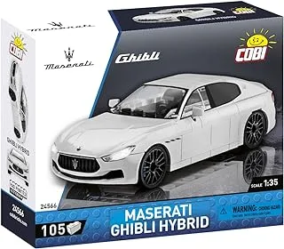 مجموعة COBI Maserati سيارة مازيراتي جيبلي الهجينة، باللون الأبيض