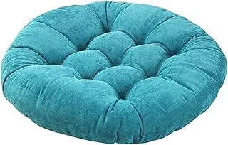 Tiita Floor Pillow Blue Cushion Round Seat Cushion Outdoor Floor Pad Meditation Cushion for Yoga Living Room Sofa Balcony, 22x22 Inch (Blue)