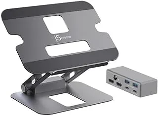 j5create JTS427 Multi-Angle Dual 4K Docking Stand, Space Grey