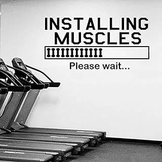 BPA Installing Muscles Quote Wall Decal Gym Bodybuilding Vinyl Sticker Sport Fitness Motivation Decoration Art Mural Sports AY976 (Black, 42x85cm)