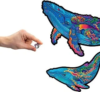 UNIDRAGON Wooden Puzzle Jigsaw, Milky Whales, Medium, 172 Pieces, 12.9 by 7.8 Inches