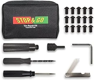 Stop & Go 1000 22 Piece Tubeless Tire Pocket Plugger Repair Kit for Punctures and Flats on Car, Motorcycle, ATV, Jeep, Truck, & Tractor (15 Mushroom Plugs)