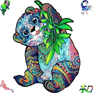 UNIDRAGON Wooden Puzzle Jigsaw, Serious Panda, Medium, 215 Pieces, 9.6 by 12.8 Inches