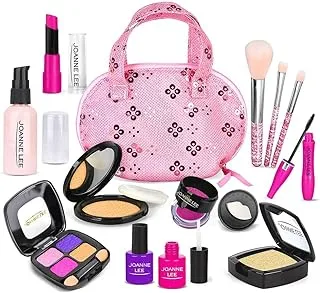 AMERTEER Kids Makeup kit for Girl | Pretend Play Makeup Beauty Set | Fake Make up Toys with Cosmetic Bag | Birthday Toys Gift for 2-6 Years Old Kid