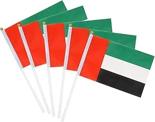 BPA® 5 pieces Flag Hand Waving Desk Flags Double Sided Cake Topper Countries Flag National Day Party Supplies Flag Decoration for Baby Birthday Party (UAE)