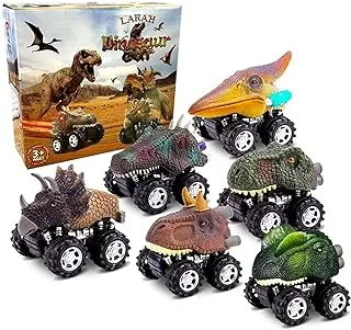 AMERTEER Pull Back Dinosaur Cars, 6 Pack Dino Cars For Kids Toy Set, Monster Truck Dinosaur Toys Vehicles, Fun Birthday Gifts for Toddler Boys and Girls