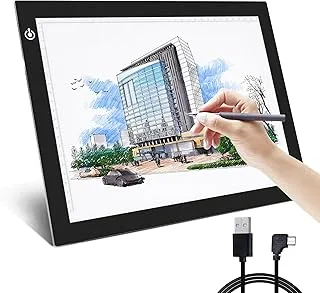 NXENTC A4 لوحة إضاءة للتتبع، صندوق إضاءة رفيع للغاية للتتبع USB Power Artcraft Tracing Light Table للفنانين، الرسم، الرسم، الرسوم المتحركة