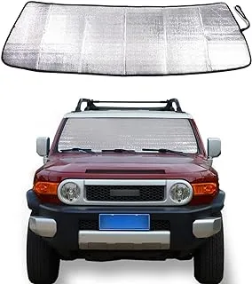 مظلة للزجاج الأمامي مناسبة لسيارة Toyota FJ Cruiser 2007-2021، مظلة شمسية للسيارة قابلة للطي للنافذة الأمامية، أقنعة حماية تلقائية من الشمس تحجب الأشعة فوق البنفسجية وتحافظ على برودة السيارة