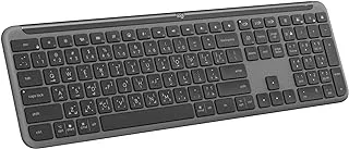 Logitech Signature Slim K950 Wireless Keyboard, Sleek Design, Switch Typing Between Devices, Quiet Typing, Bluetooth, Multi-OS, Windows, Mac, Chrome, Arabic Layout - Graphite