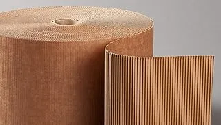 Hollywood store Brown corrugated paper roll for packaging,1 Roll, 1.3 m (51 inches) width, 10 kilogram (22 lbs), Packing roll, corrugated paper roll, cardboard roll, A flute, 2 ply packing paper