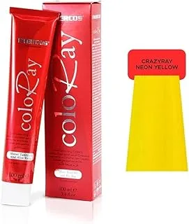 Enercos Professional Coloray, CrazyRay Direct Color Cream, No Ammonia & Peroxide, Neon Yellow, 100 ml