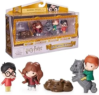 Wizarding World Harry Potter Micro Magical Moments Collectible Figures Gift Set with Harry Potter, Ron Weasley, Hermione Granger, Fluffy Dog and Display Box, from 6 Years, Fan Item