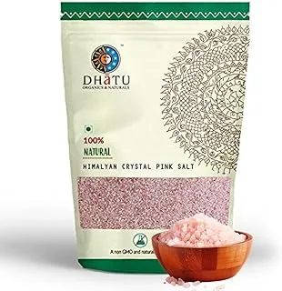 Dhatu Himalayan Crystal Pink Salt 500g, Non-Iodised for Weight Loss & Healthy Cooking, Natural Substitute of White Salt