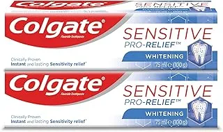 Colgate Toothpaste Sensitive Pro Relief, Whitening Toothpaste, Instant & Lasting Sensitivity Pain Relief, 2x75ml, 2 Pack