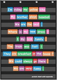 Eamay Standard Pocket Charts, Clear 10 Pocket Chart for Teacher Lessons in a Classroom or Home Use - Fits Standard 3