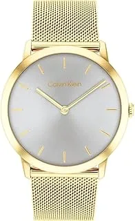 Calvin Klein UNISEX'S GREY DIAL IONIC PLATED THIN GOLD STEEL BRACELET WATCH - 25300003