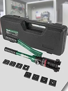 UTZIKO Hydraulic Crimping Tool - 12T Crimping Force, 9 Pairs of Molds (8AWG-4/0AWG) - Battery Cable Crimper with High Crimping Power for Secure Connections, Electrical Projects, and More