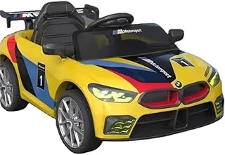 Dorsa 12V Battery Operated BMW Sports Ride on car for Kids, Ride on Kids Car with Music, Sound & Light| Electric Kids Ride on to Drive for 2 to 5 Years Boy Girl (Yellow)