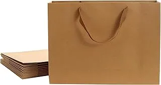 REDDOTGIFT® 10-Pack Shopping Paper Bags H32x43x13cm Kraft Plain Paper Bags 230gsm thickness paper bags with Ribbon Handle