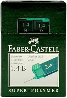 مقود Faber-Castell أنبوب 1.4 مم HB 12x20، مقود مقاوم للكسر 1.4 مم لكتابة سلسة بشكل خاص