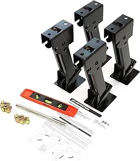 Red Hound Auto 4 Telescoping Folding Trailer Stabilizer Jacks Swing Down 1000 Lbs Support Capacity Each for RV Trailer Camper Includes Handle and Mounting Screws