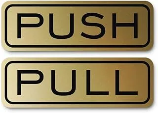 BPA® All Quality Classic Horizontal Push Pull Door Sign (Brushed Gold) - Large