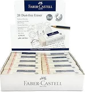 Faber-Castell Dust-Free Eraser BIG, Soft Eraser|For erasing performance for School, Office and Home 20pcs/Box|Dust Free Eraser