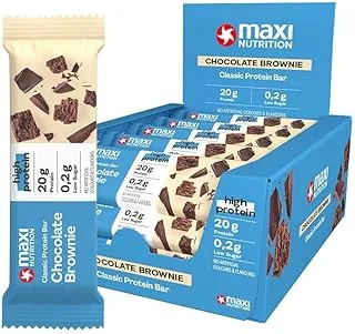 Maxi Nutrition Chocolate Brownie Classic Protein Bar | 20G Of Protein | Low Sugar | High Protein Snack | No Artificial Flavours | Box Of 16 Pcs | 40 Gms