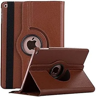 AWH Smart Cover Case for iPad 9.7”, 360 Degree Rotating Stand Cover for Apple iPad 2017-2018, Synthetic Leather Flip Cover Case for iPad 5th/6th Generation, Slim Lightweight Stand Cover, Brown.