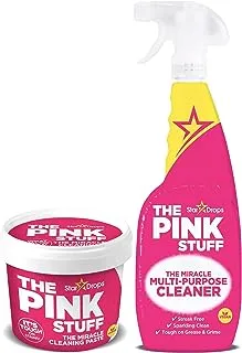 Stardrops - The Pink Stuff - The Miracle Cleaning Paste and Multi-Purpose Spray 2-pack Bundle (1 Cleaning Paste, 1 Multi-Purpose Spray)