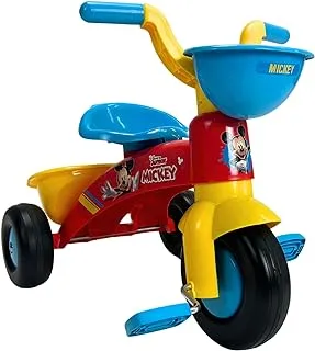 INJUSA - Trico Max Mickey Mouse Tricycle with Rear and Front Basket Recommended for Children 1 to 3 Years Old