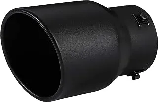 TriTrust Exhaust Tip, 2.5-3 inch inlet adjustable, 4.5 Inch Outlet 7 Inch Long Muffler Tip, Black Powder Coated Truck and Car Tail Tip, Clamp On Tailpipe