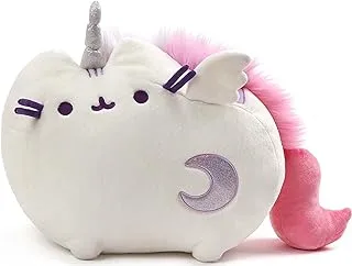 لعبة GUND Pusheen Super Pusheenicorn Unicorn Sound and Lights من القطيفة على شكل حيوان محشو، أبيض، 17 بوصة